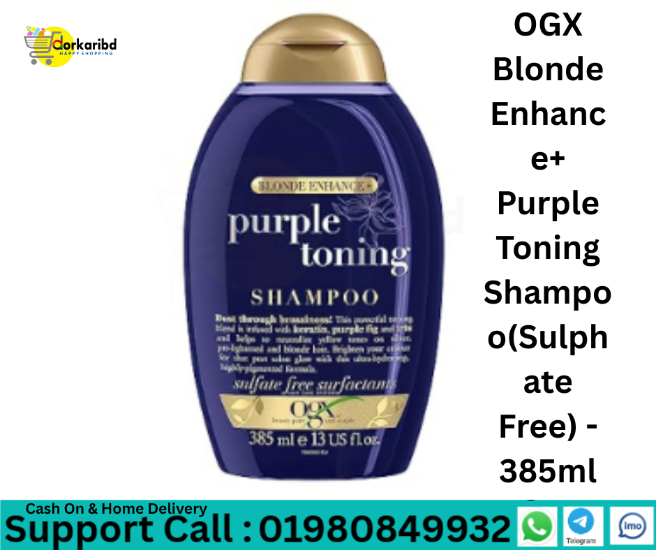 OGX Blonde Enhance+ Purple Toning Shampoo(Sulphate Free) - 385ml