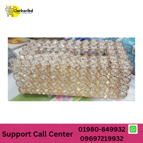 Tray Paper Rack Crystal Facial Tissue Box Holder Crystal Cube Napkin Dispenser Bedroom Office Hotel Cafe Coffee House Bar bathroom accessories -Round Shape