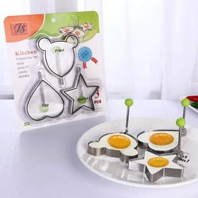3 Pcs Fried Egg Pancake shaper Stainless Steel Shaper Mould Mold Kitchen Rings Heart Poached egg mould Fashion design high quality