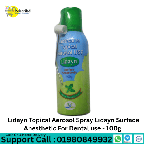 Lidayn Topical Aerosol Spray Lidayn Surface Anesthetic For Dental use - 100g