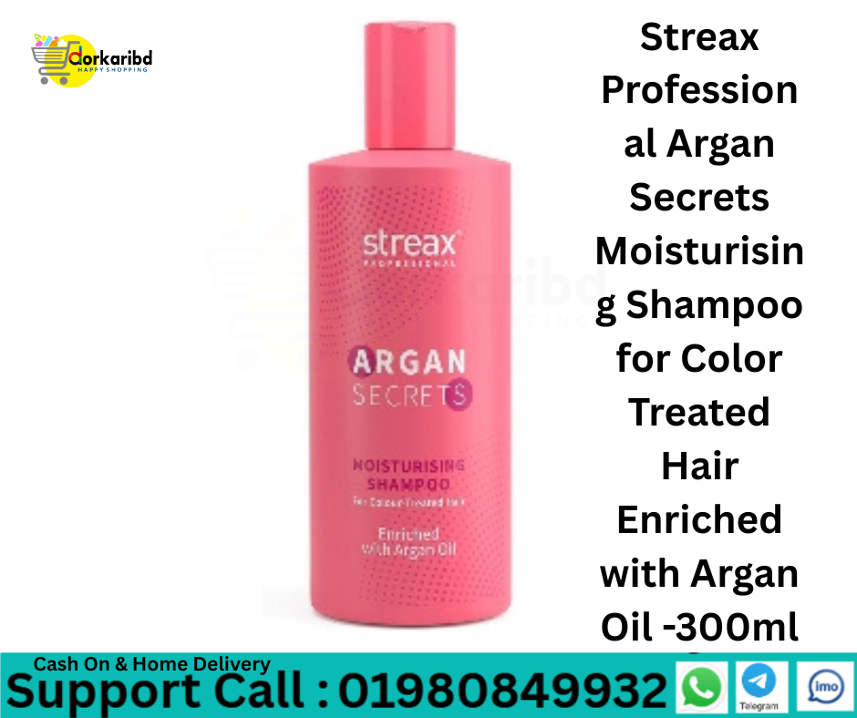 Streax Professional Argan Secrets Moisturising Shampoo for Color Treated Hair Enriched with Argan Oil -300ml