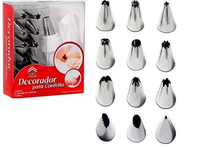 Stainless Steel  Cake Decorating Nozzle Set - 12 pcs