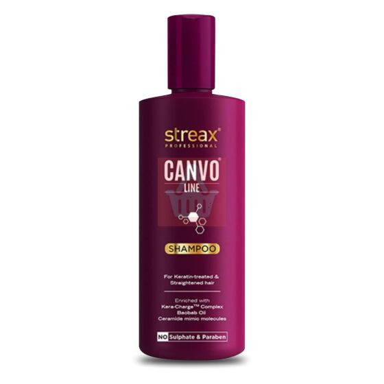 Streax Professional Canvo Line Shampoo For Keratin Treated And Straightened Hair 300 ml-1 pcs