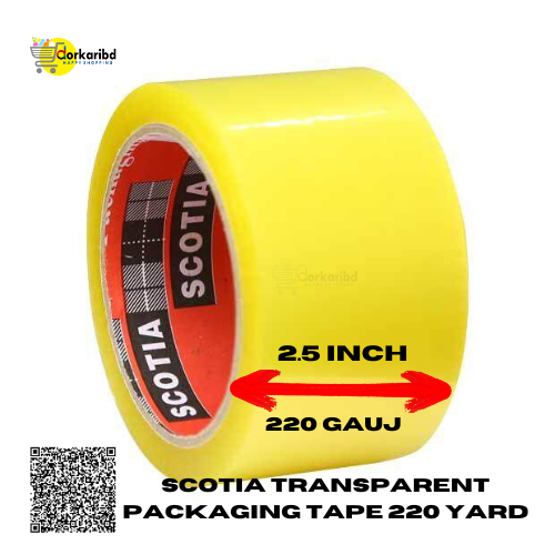 Transparent Packaging Tape Scotia 220 Yard 1 pcs