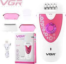 VGR V-722 Cordless Professional 2-in-1 Women Epilator & Shaver for different body areas for Wet & Dry use 35 minutes Runtime - Pink