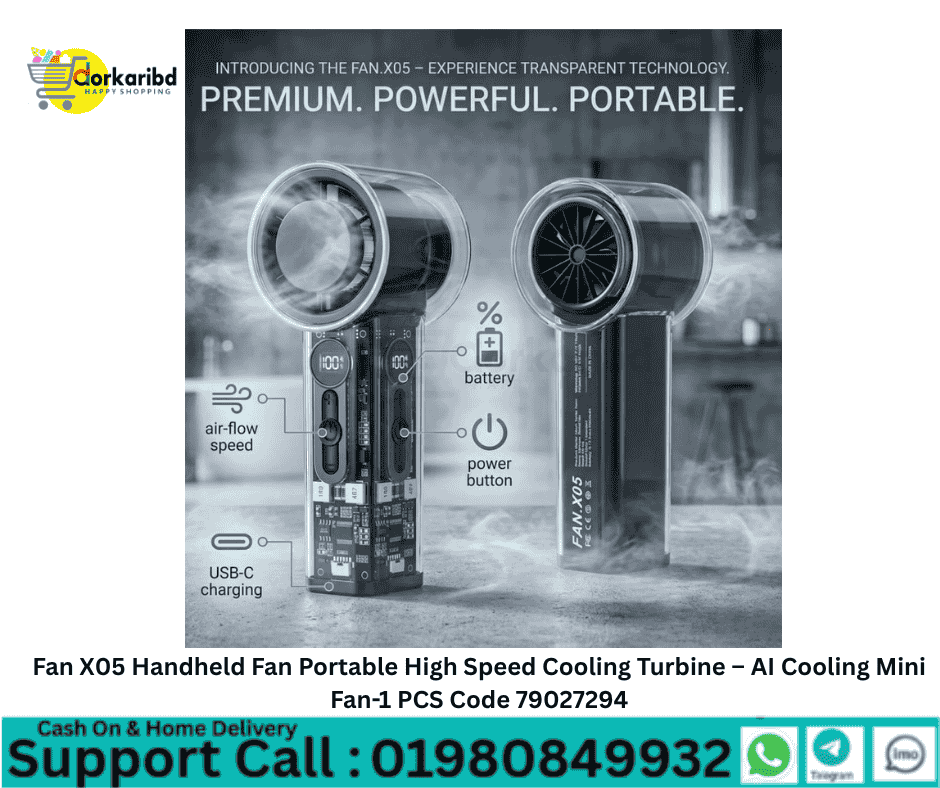 Fan X05 Handheld Fan Portable High Speed Cooling Turbine – AI Cooling Mini Fan-1 PCS Code 79027294