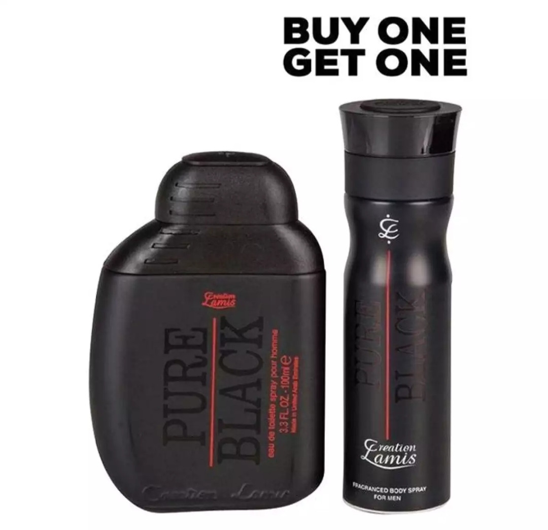 Pure Black Perfum-100 ml And Body Spray 200ml Combo Pack 2 pcs