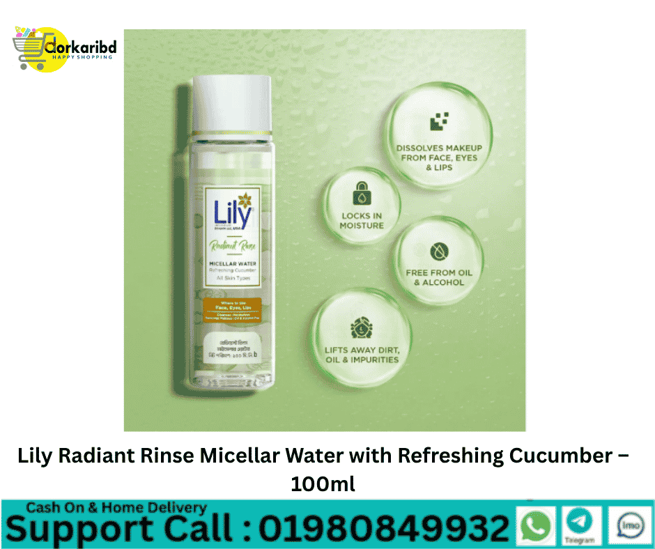 Lily Radiant Rinse Micellar Water with Refreshing Cucumber – 100ml