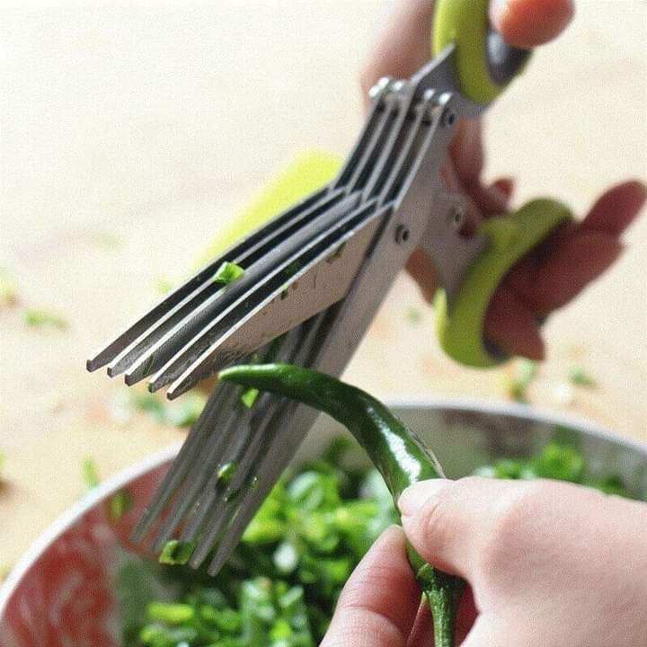 5 layer Scissor Multifunctional Stainless Steel Multi Layer Kitchen Scissor - Vegetables Cutter Scissor High Quality Original Product