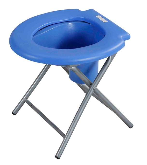 Folding Commode Stool Blue