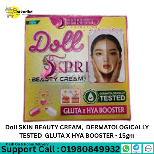 Doll SKIN BEAUTY CREAM,  DERMATOLOGICALLY TESTED  GLUTA X HYA BOOSTER - 15gm