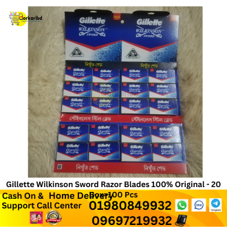Gillette Wilkinson Sword Razor Blades 100% Original - 20 Box=100 Pcs
