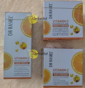 Dr.Rashe Vitamin C (Day Cream)  And (Night Cream) And (Face serum) With Niacinamide and Collagen | Moisturizer | Anti-Aging | Lift & Firming Skin size 50gm+50gm+50gm - COMBO 3 PCS