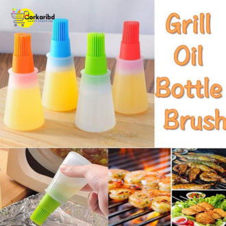 BBQ silicone barbecue brush bottle for basting and cooking - 1 pcs
