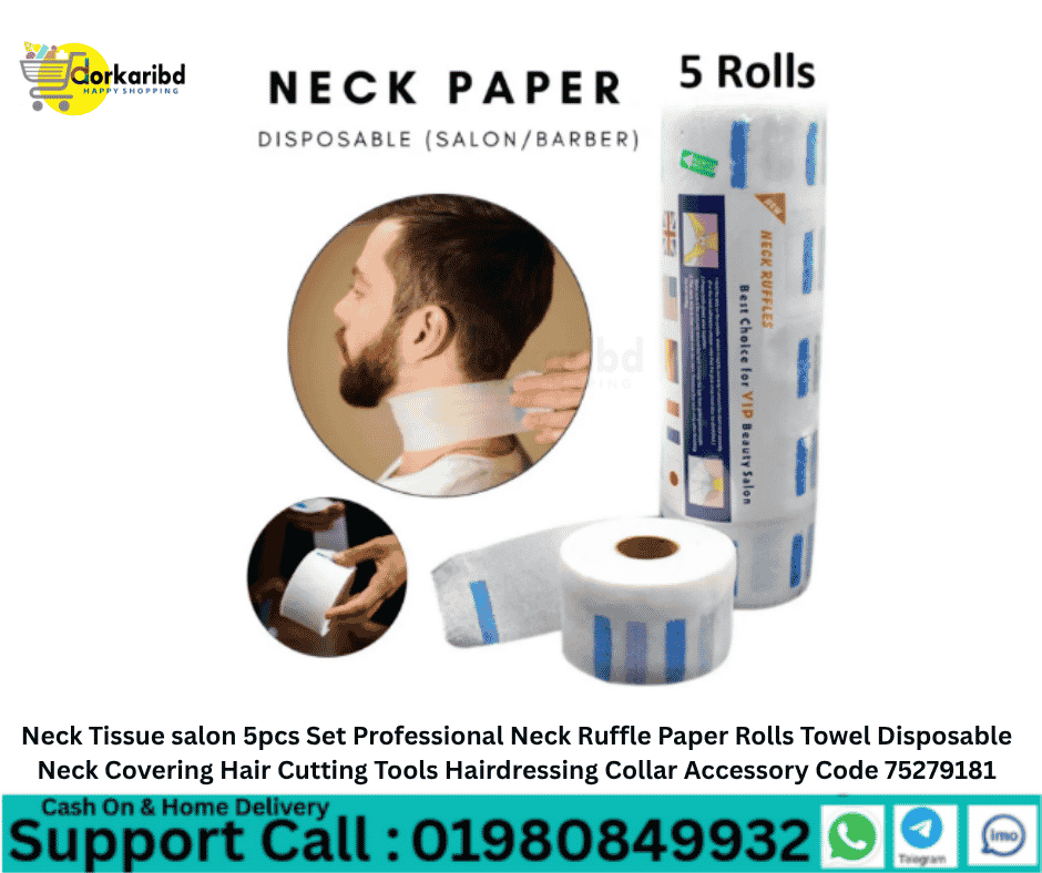 Neck Tissue salon 5pcs Set Professional Neck Ruffle Paper Rolls Towel Disposable Neck Covering Hair Cutting Tools Hairdressing Collar Accessory Code 75279181