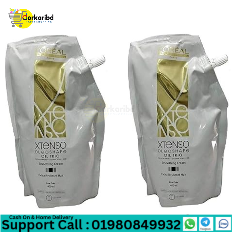 LOREAL  X Tenso Oil Trio Extra Resistant Hair Straightening Cream + Neutralizer- (125ml+125ml) ORIGINAL INDIA