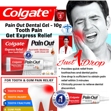 Colgate Pain Out Dental Gel 10gm INDIAN -10Grams