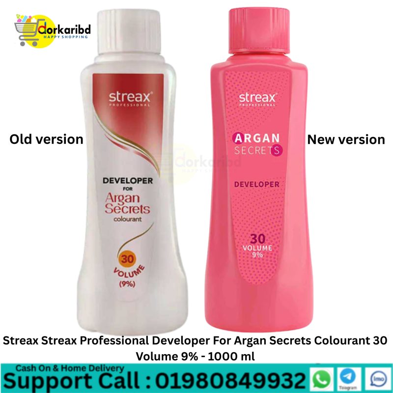 Streax Professional Developer For Argan Secrets Colourant 30 Volume 9% - 1000 ml