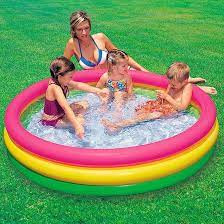 Garden Paddling Pool,Thicken Easy To Assemble Family Pool,Foldable Round Inflatable Swimming Pool-Color(34x10.5inch)