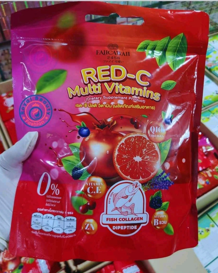 Red-C Multi Vitamins Food Dietary Supplement Juice 1packet(30 Sachets) Made In Thailand Code 58392107