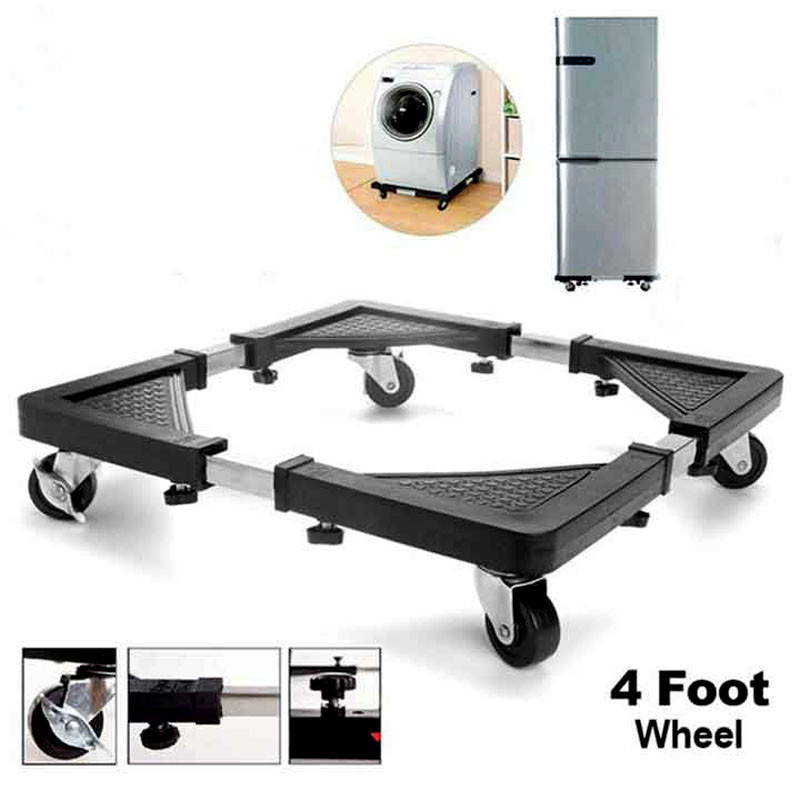4 Foot Wheel Adjustable Washing Machine Base Refrigerator Bracket Stand