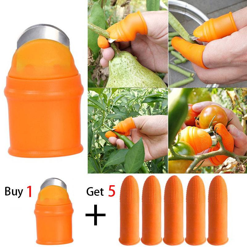 Silicone Vegetable And Fruits Thumb Cutter Finger cutter 5 in 1