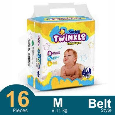 Savlon Twinkle Belt System Baby Diaper (6-11 kg)- (16 Pcs)