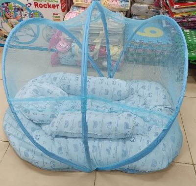 Baby Bed Set With Mosquito Net  Net Set Size - 42x25x20 Inches (Color as per stock)  Code: 90626733