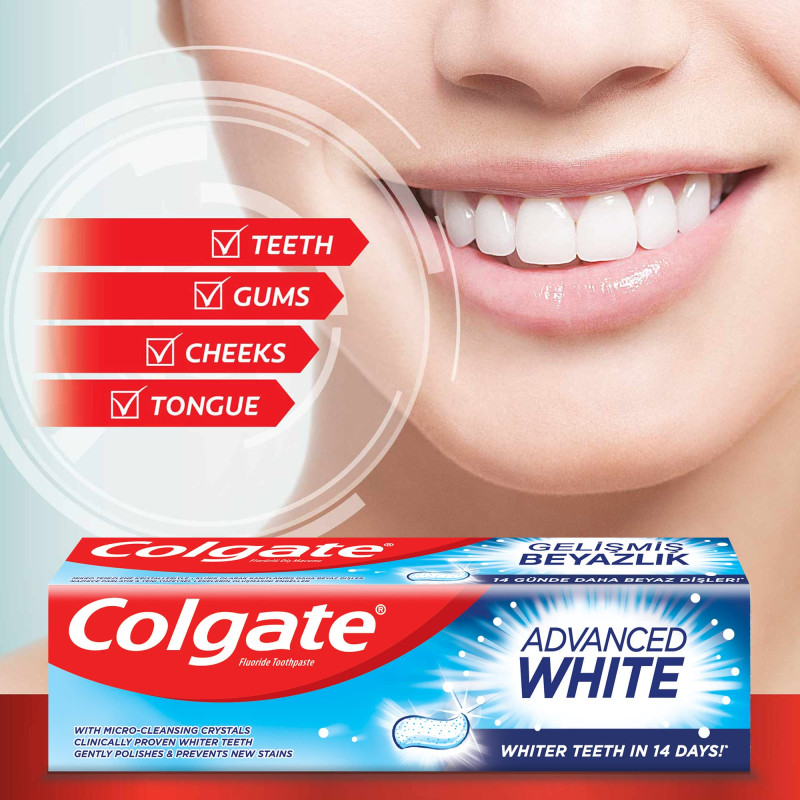 COLGATE Advanced White Fluoride Toothpaste - 100 ml