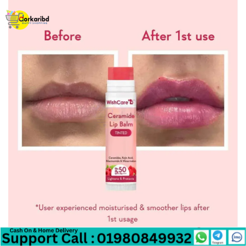 WishCare Ceramide Lip Balm Tinted with SPF 50 PA+++ 5gm