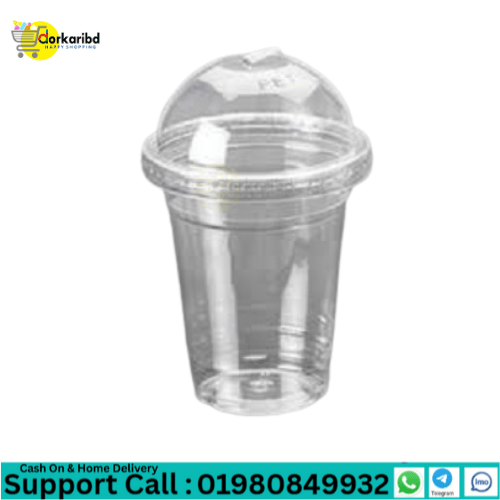 Juice Glass 350 Ml With Lid  One time Plastic - 25 Set Water Color