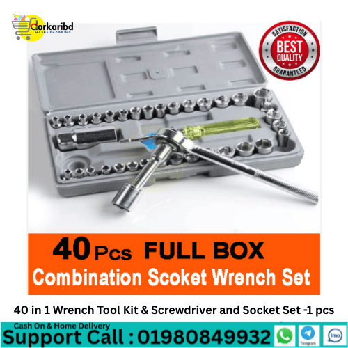 40 in 1 Wrench Tool Kit & Screwdriver and Socket Set -1 pcs