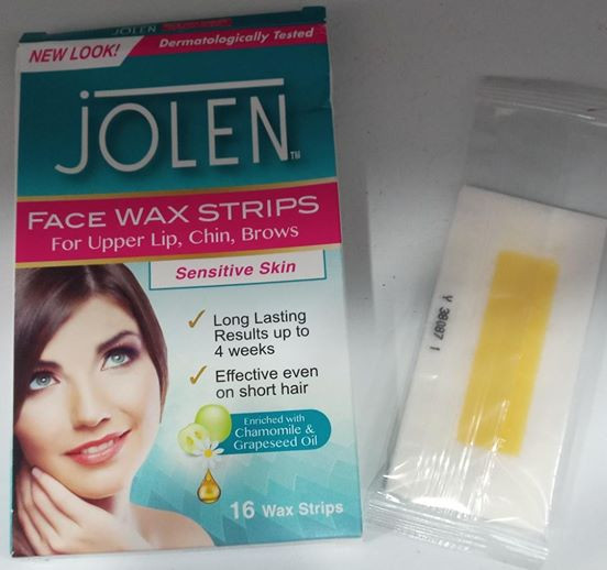 JOLEN FACE WAX STRIPS FOR UPPER LIP CHIN BROWS FOR SENSITIVE SKIN 16 WAX STRI