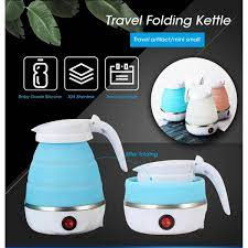 Hot water heater electric kettle Foldable Kettle, Portable Foldable Electric Kettle for Travel Food Grade Silicone Electric Water Heater UK Plug