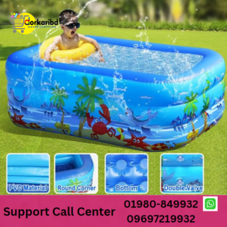 Garden Paddling Pool,Thicken Easy To Assemble Family Pool,Foldable Round Inflatable Swimming Pool-Color(24x8.5inch)