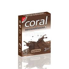 Coral Condom Chocolate Flavours - 10*3'=30pcs 1 box
