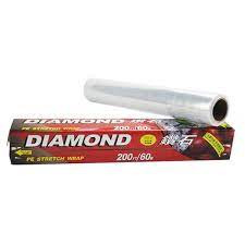 Diamond PE Food Keeping Fresh Film Plastic Stretch Wrapping Paper 200 sq ft / 60