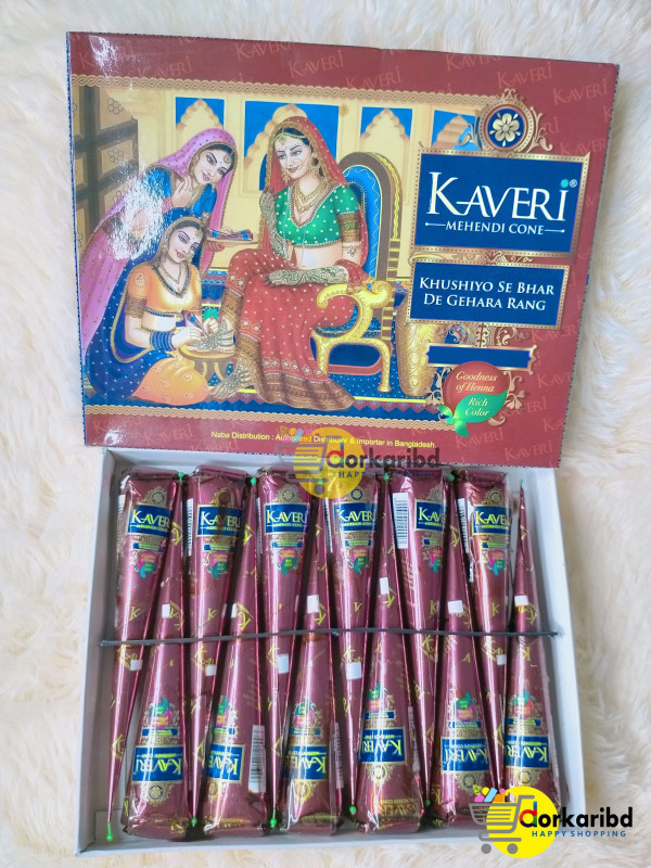 Kaveri Original Mehendi  cone Indian 12 pcs Full box Made In India Code  71424321