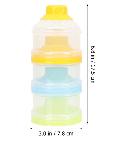 3 Layer Milk Powder Container For Kids - Multi-Color ( apple.bear) - 1 pcs
