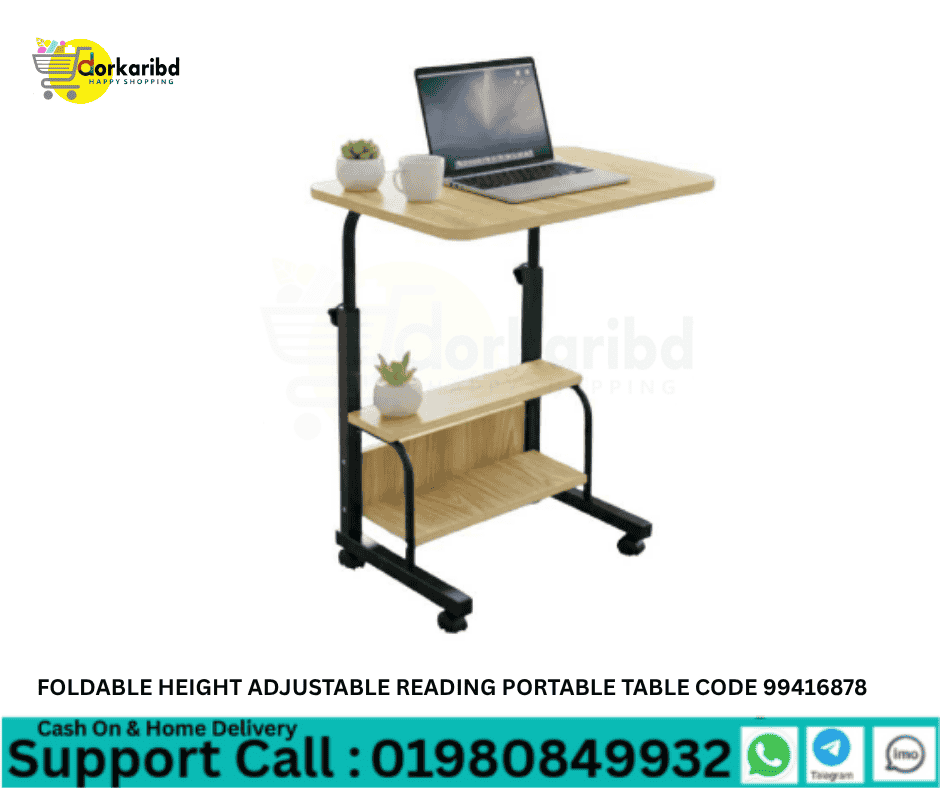 FOLDABLE HEIGHT ADJUSTABLE READING PORTABLE TABLE DOUBLE LAYER CODE  06392758