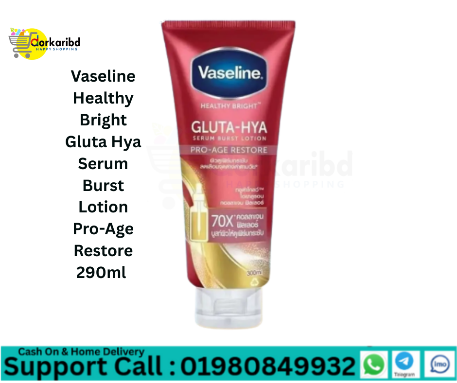 Vaseline Healthy Bright Gluta Hya Serum Burst Lotion Pro-Age Restore  290ml