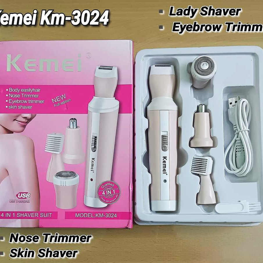 Kemei Km-3024  Trimmer & Shaver  & Wet & Dry For Women - Multi Usage