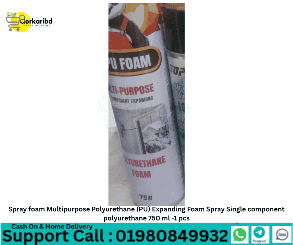 Spray foam Multipurpose Polyurethane (PU) Expanding Foam Spray Single component polyurethane 750 ml -1 pcs