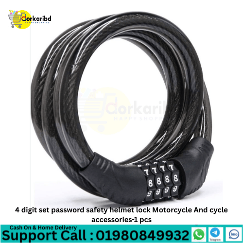 4 digit set password safety helmet lock Motorcycle And cycle accessories-1 pcs