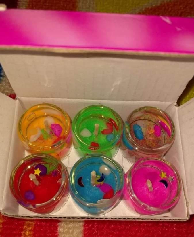 Cute Little Glass Jelly Candles set of- 6pcs