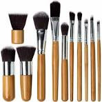 Wooden Bamboo Makeup Brush Set Beauty Tools Face Makeup Brushes - 11pcs